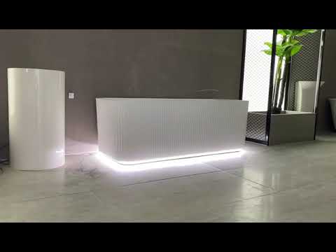 Cadă freestanding ovală Gloria, cu iluminare LED, 170x85x58 cm, alb lucios, cod G4012